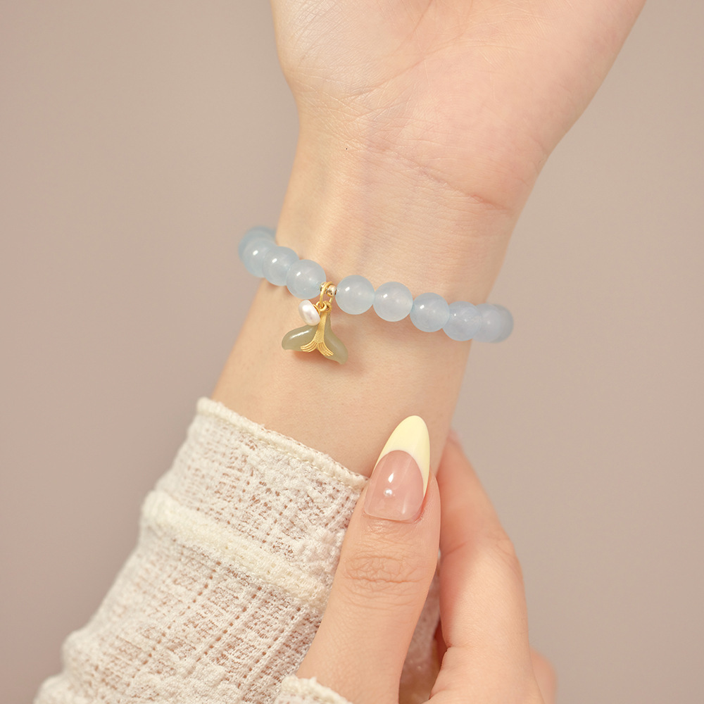 Small fresh cat's eye stone with high appearance students' antique birthday gift China-Chic style bodhi pendant bracelet