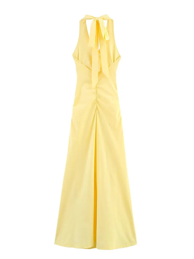 TFMLN Summer Women Solid Halter Dress Fashion Off Shoulder Backless Slim Party Sexy Sleeveless Date Night 250520