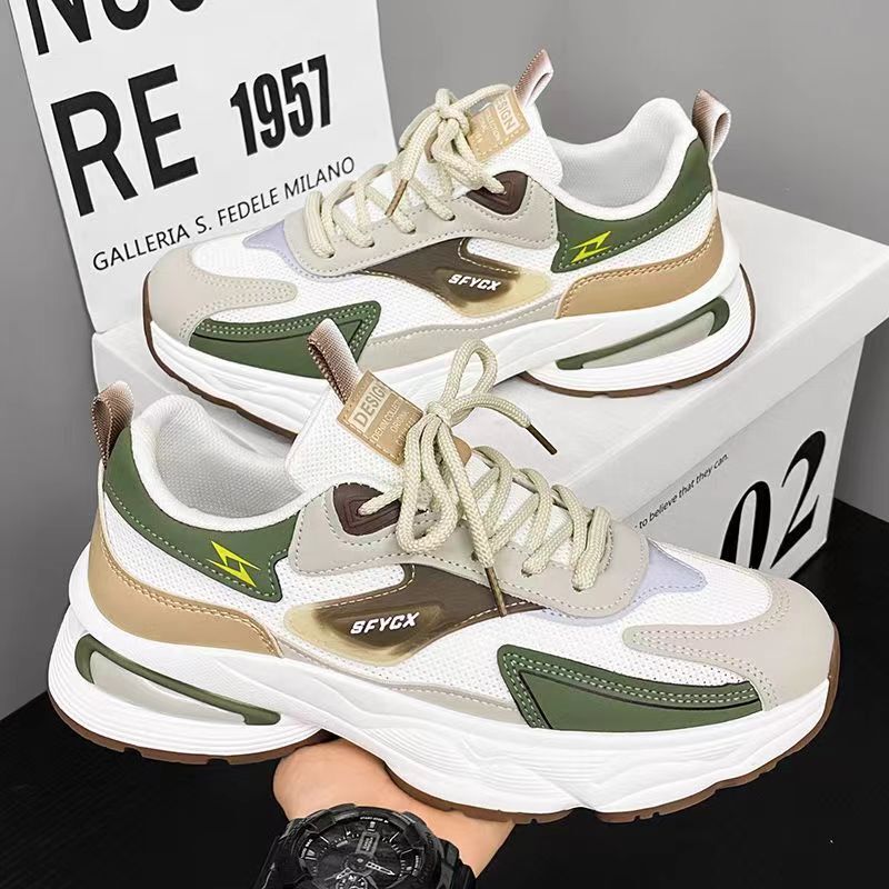 Designer casual shoes Men's summer casual shoes with breathable mesh, thick sole, height increasing, versatile, trendy, popular, sporty, lightwei