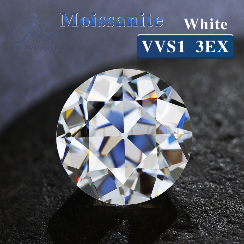 Moissanite European Cut Round Shape Multicolor White D Color VVS1 Loose Gemstone Fashion Making Gift Rings Earring Accessories