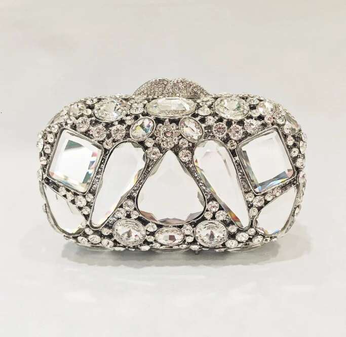 Newest Sliver/Gold Female Fashion Rhinestone Designer Ladies Wedding Party Handbags Day Clutches Evening Bags
