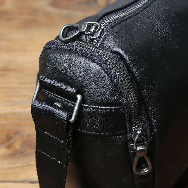 NZPJ Genuine Leather Shoulder Trendy Crossbody Top Layer Cowhide Men's Bag Leisure Postman Bag For 10 Inch Ipad
