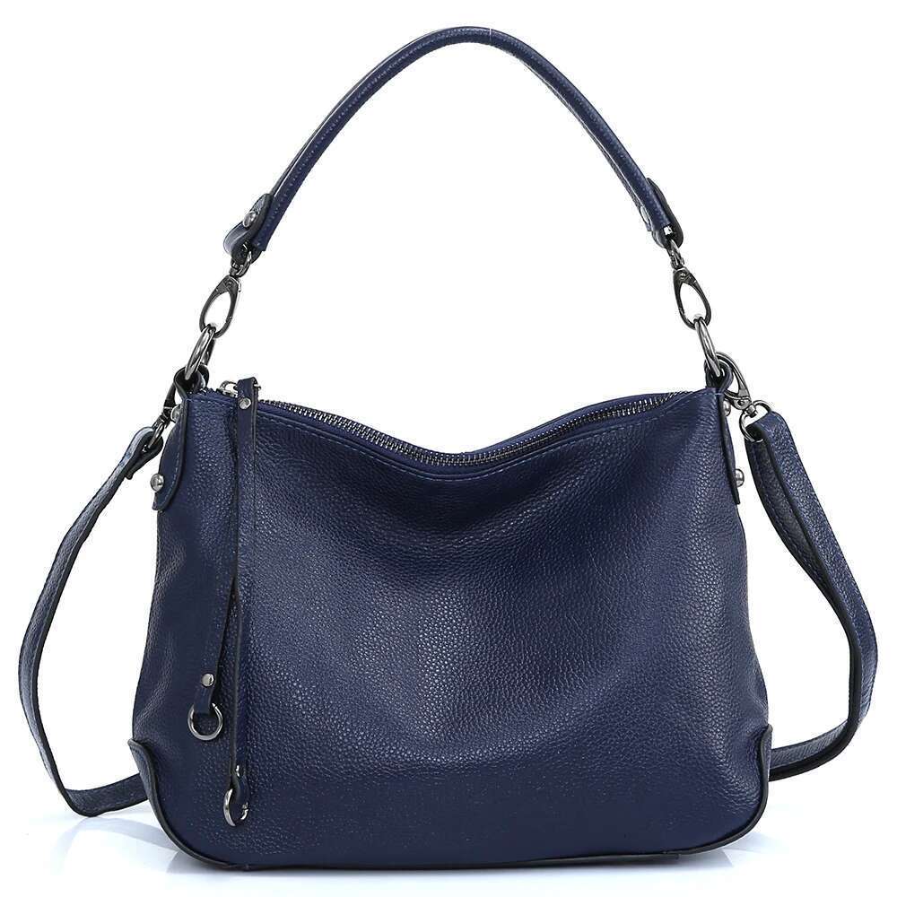 Women's Bags Designer Zency Genuine Leather For Women Simple Classic Handbag Hobo Vintage Grey Shoulder Tote Cowhide Crossbody Bag Mom's Gif