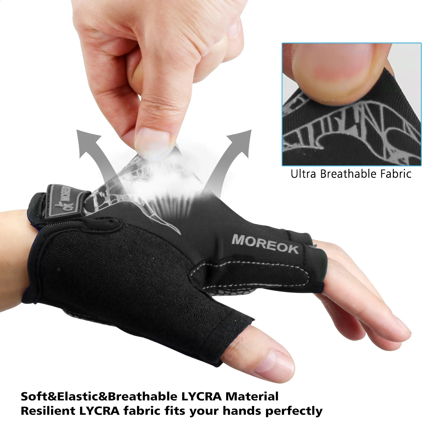 MOREOK Bike Gloves Half Finger 5MM Gel Pads Breathable Mountain Road Cycling gloves Shockabsorbing Bicycle for Men 250515