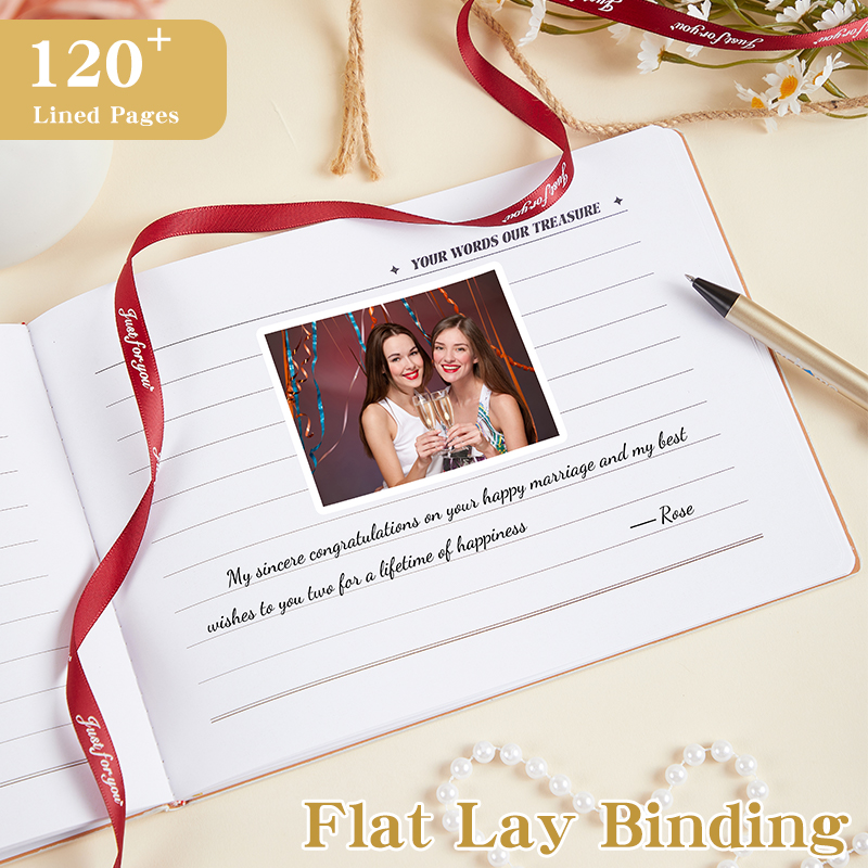 B5 Guest Books Party Planner Supplies Wedding Leather Cover Alternative Photo Album Wedding Guest Book