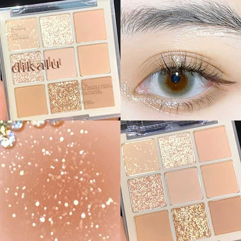 Nine-color Eyeshadow Tray Gentle All-in-one Shine Charming Eye Makeup Accessories Lasting makeup delicate glitter easyXJ250520