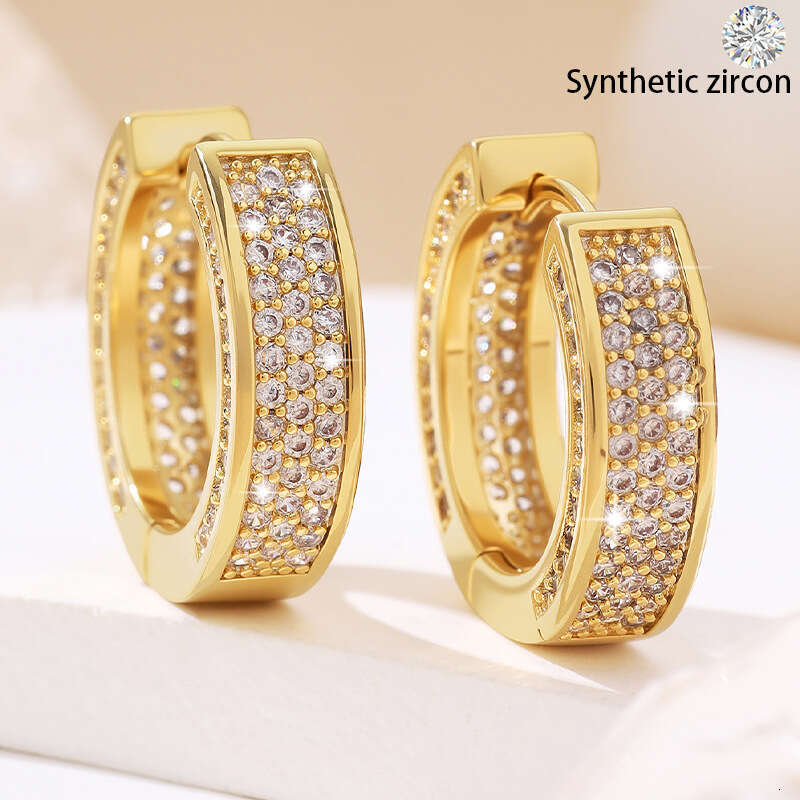 2025 designer Circular full of zircon Bling men's and women's hip-hop earrings with box