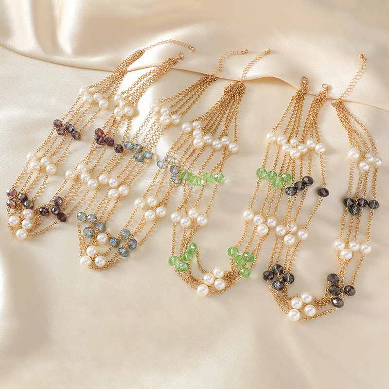 New pearl for women a niche design temperament, crystal necklace with personality and versatile accessories