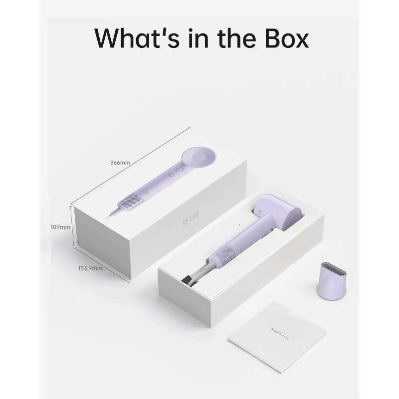 Laifen SE Lite Hair Dryer, 100,000 RPM High Speed Motor & 150 Million NegativeIons (Purple,Polycarbonate)