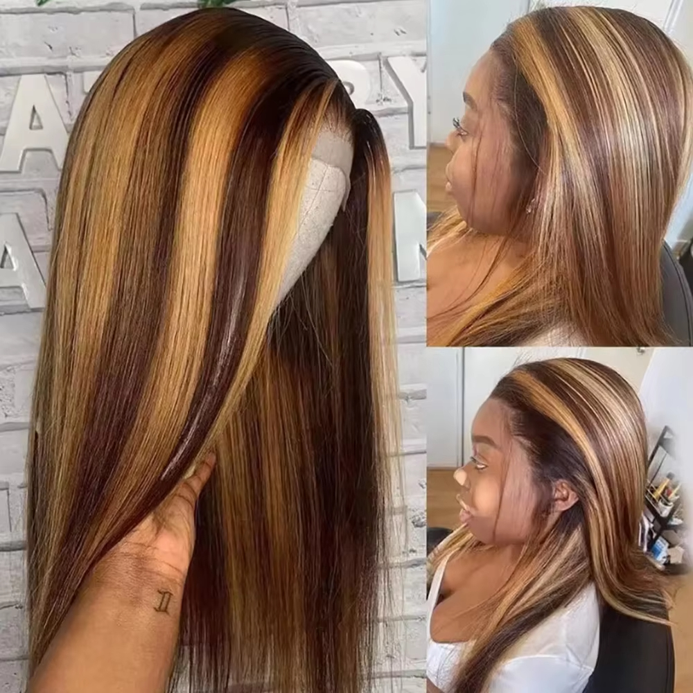 200Density Hd Lace Frontal Wig Piano Blonde 613 13x4 Straight Lace Front Wigs Look Like Human Hair For Black Women Long Synthetic Wig Preplucked Front