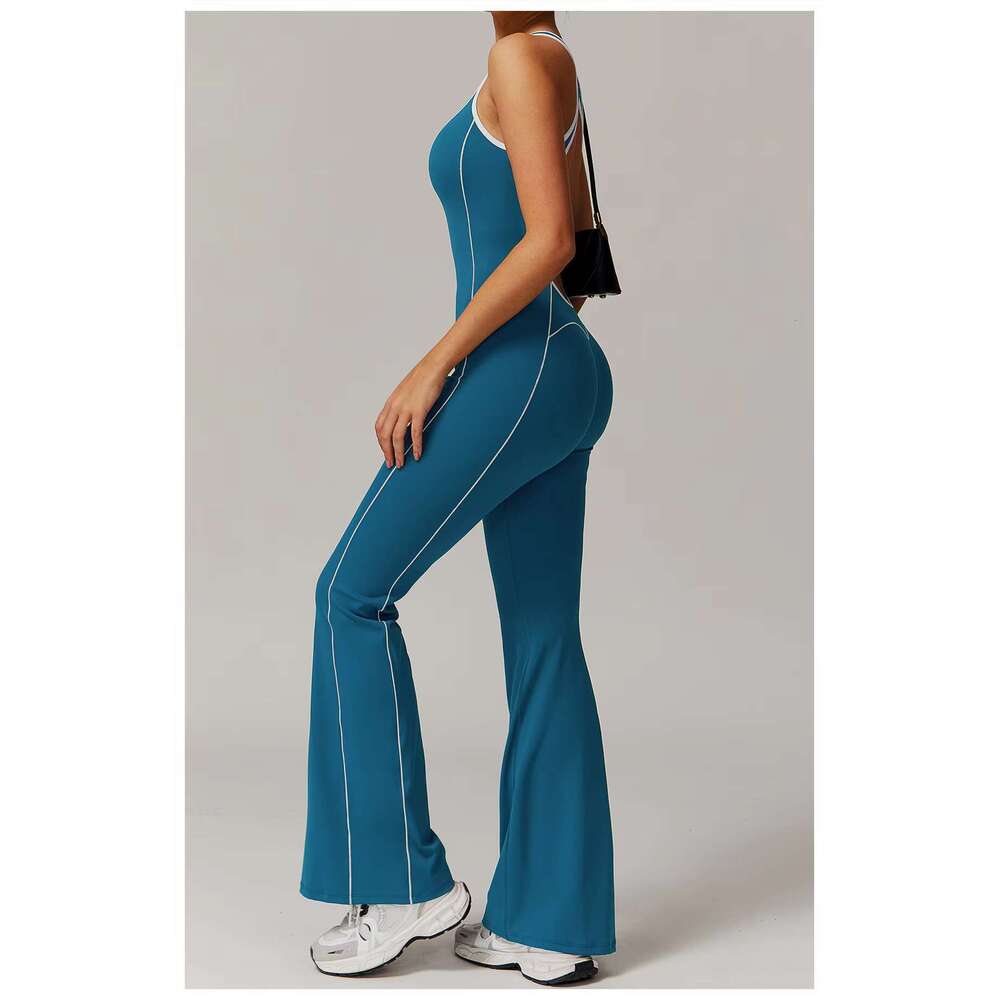 DHEssentials High Quality Breathable Sleeveless Athleisure Wear Fashion Playsuits Spandex Bodysuits Yoga Jumpsuit for Women