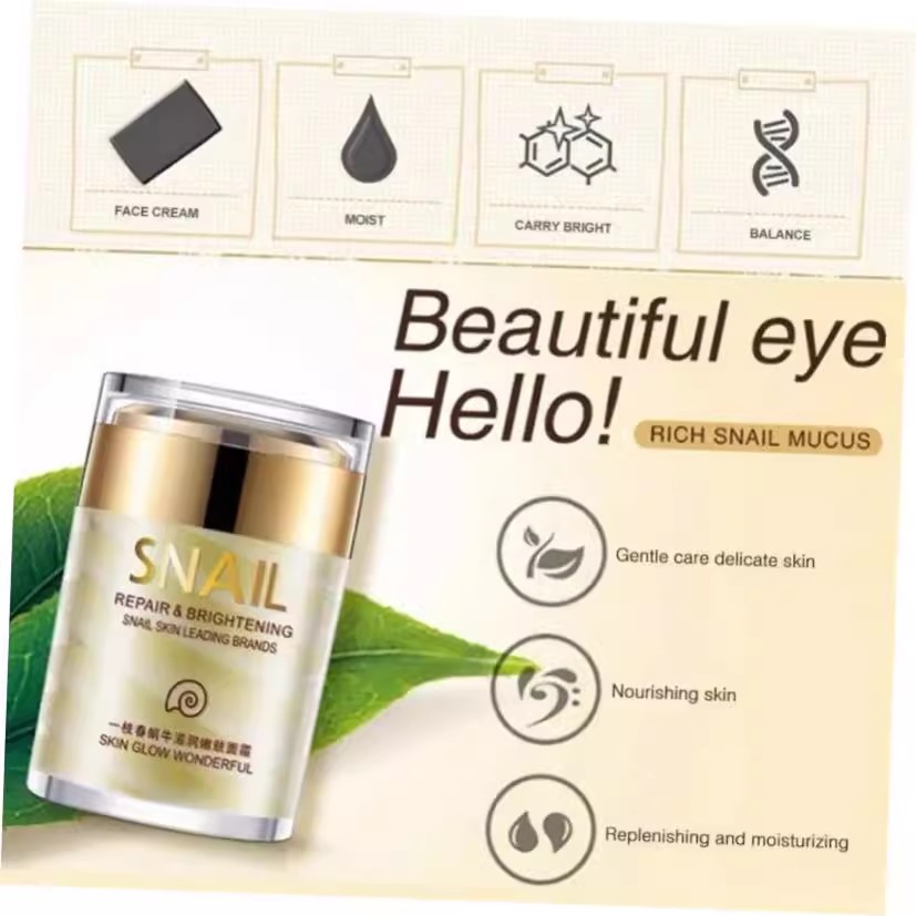 Snail Collagen Face Cream Whitening Moisture Anti Aging Facial Firming Cream Anti Wrinkles Eye Bags Korean Skin Care Product 60g