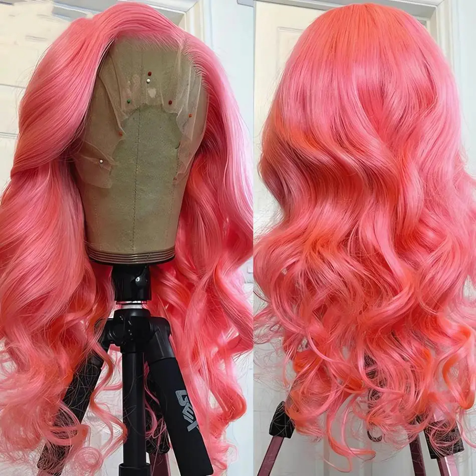 34 Inch Body Wave Lace Front Wig 13x4 HD Look Like Human Hair Wigs 250 Density Wear and Go Brazilian Lace Frontal Wig for Women Synthetic Heat Resista