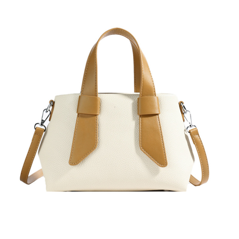 Bag for women 2025 new simple splicing contrasting color handbag, high-end and versatile single shoulder crossbody tote bag