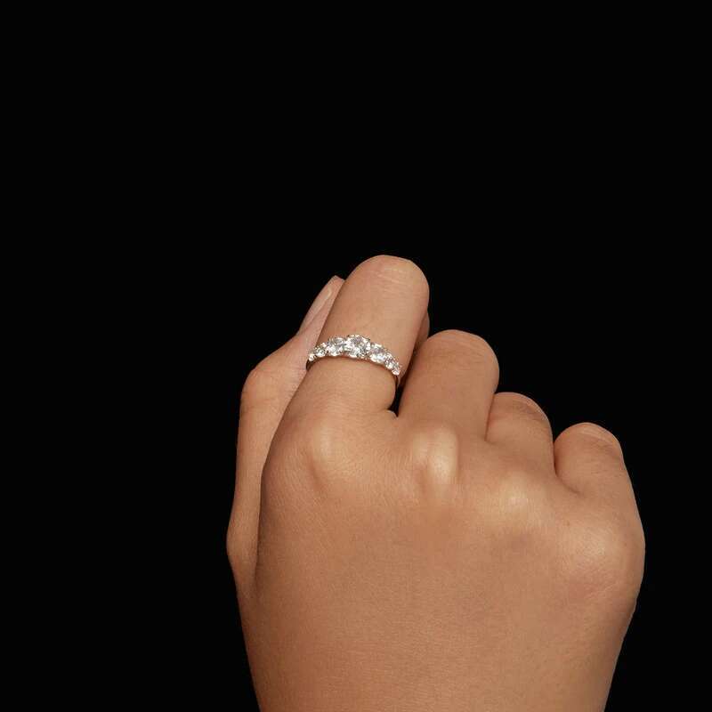 COSFIX D Color Round Women Moissanite Ring s925 Silver 0.5ct Moissanite Rings for Women Luxury Women Moissanite Rings 2023
