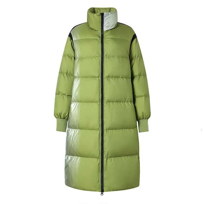 2022 Winter New Jacket Women's Lengthened Style Fashion Trend Loose Gradient Technology White Duck Down Thick Warmth Coat Designer
