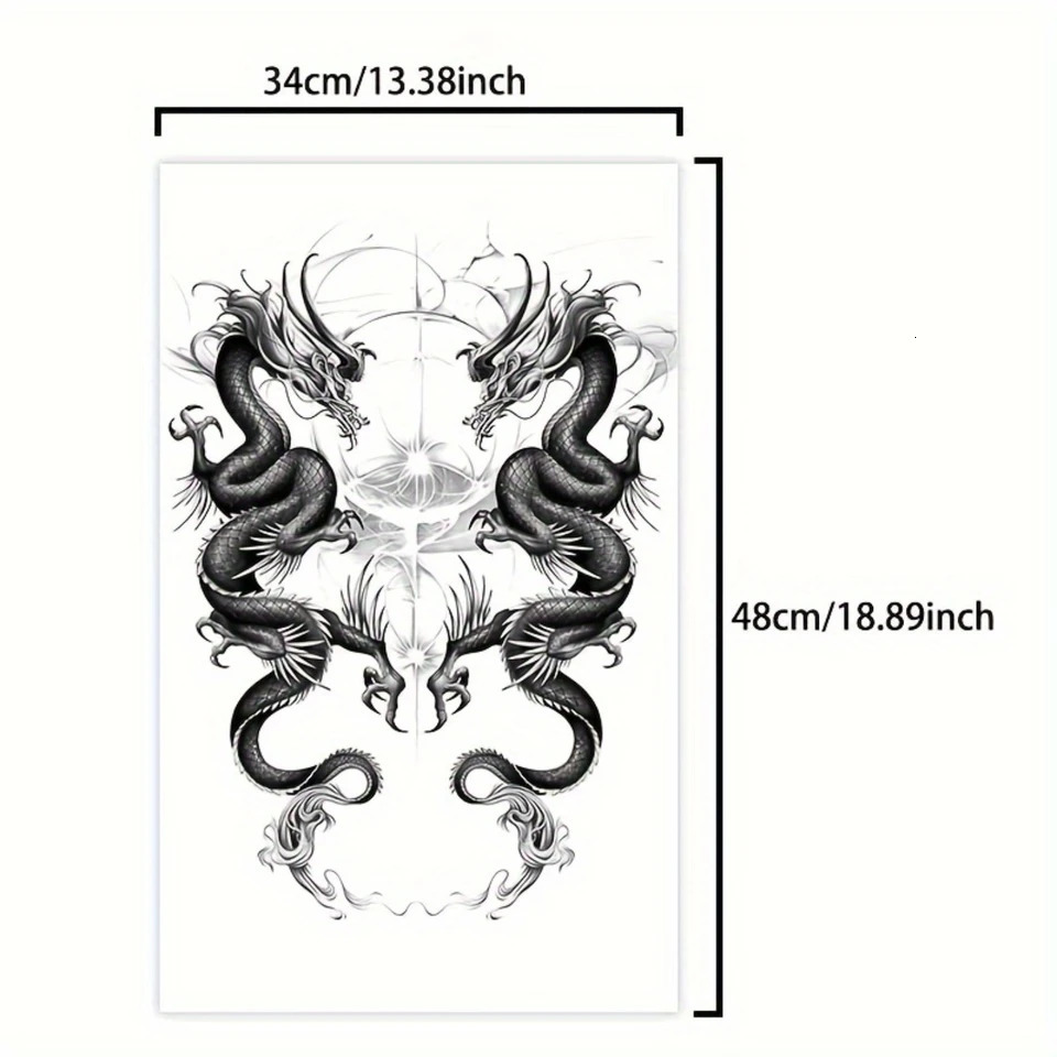 Temporary Waterproof Dragon Totem Full Back Tattoo Sticker Lasting For One To Two Weeks Realistic Tattoo Color That Does Not R 250515