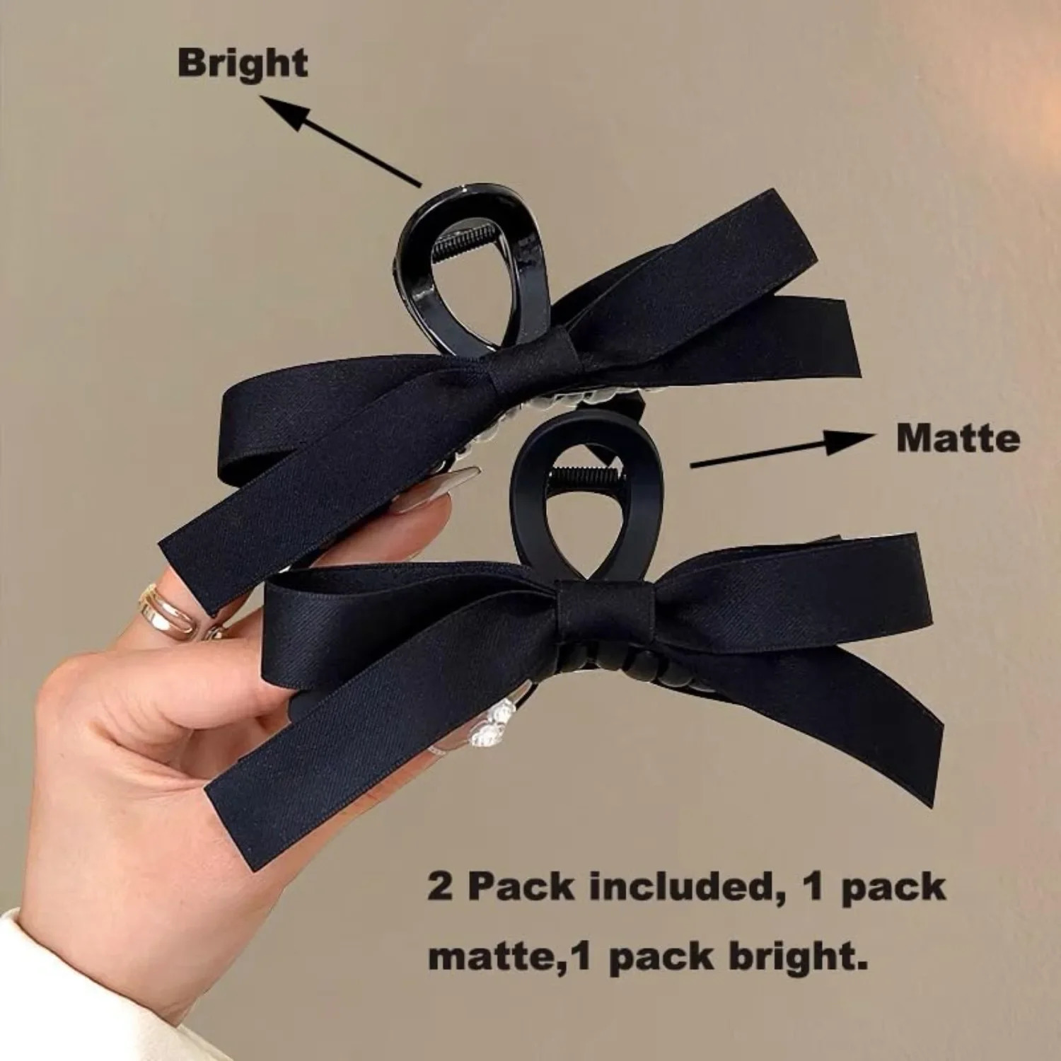 Bow Hair Clips for WomenBig Silky Satin Hair Claw ClipLarge Hair Barrettes French Soft Ribbon Barrettes Bow-knot 250517