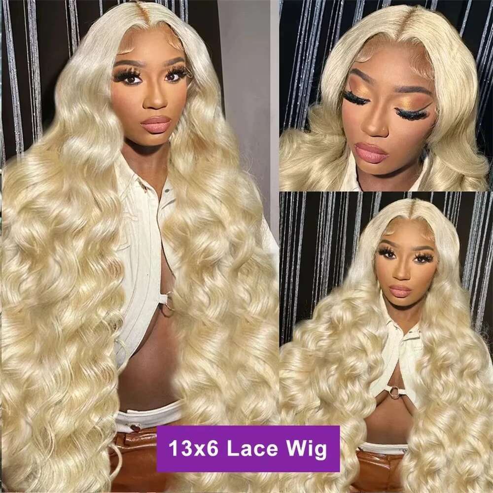 613 Blonde Body Wave 13X6 Frontal 13X4 Front Human Hair Hd Lace Wig For Women