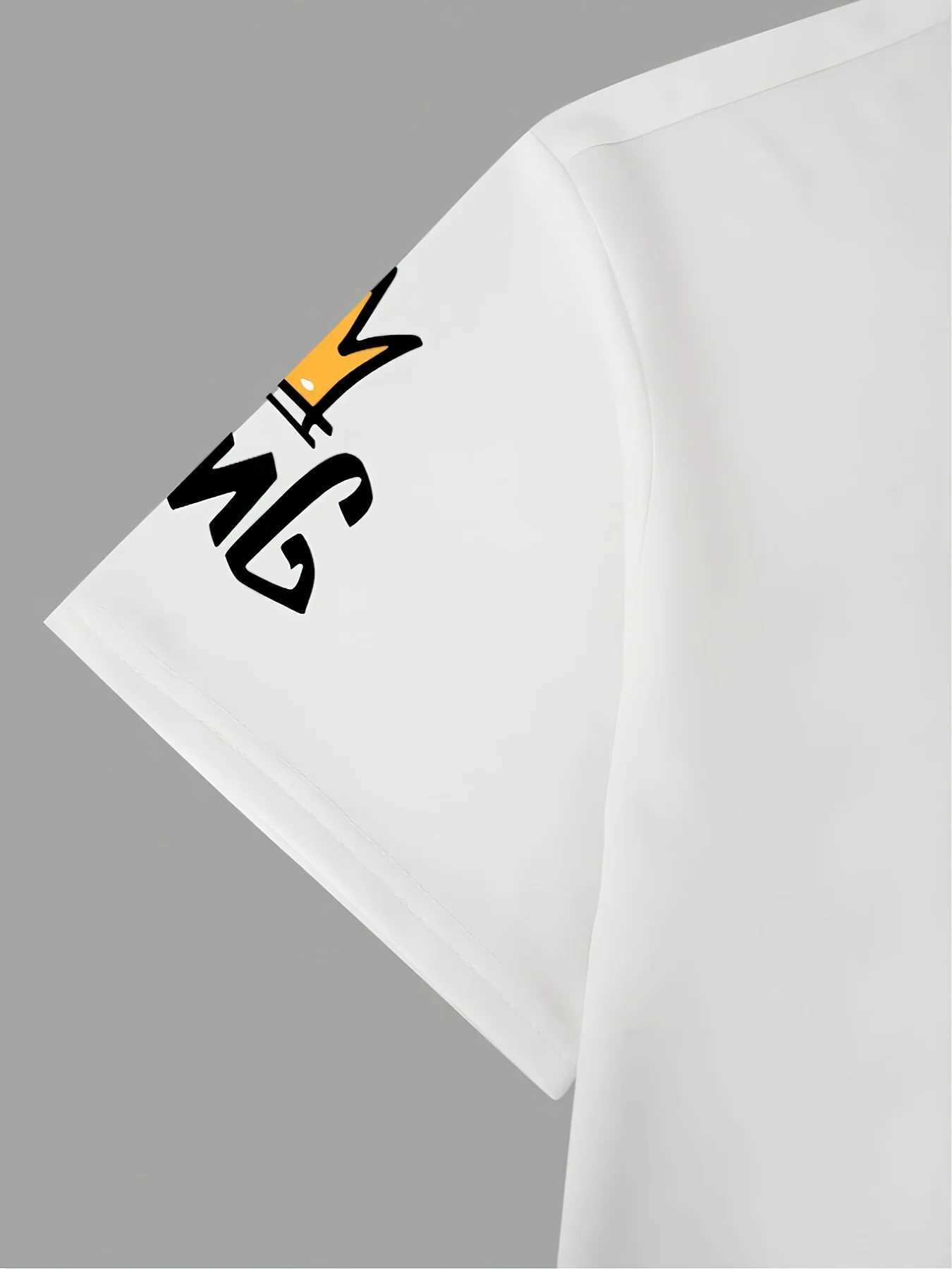 Mens casual crew collar T-shirt 100% polyester knitted fabric short sleeve printed top summerXJ250520