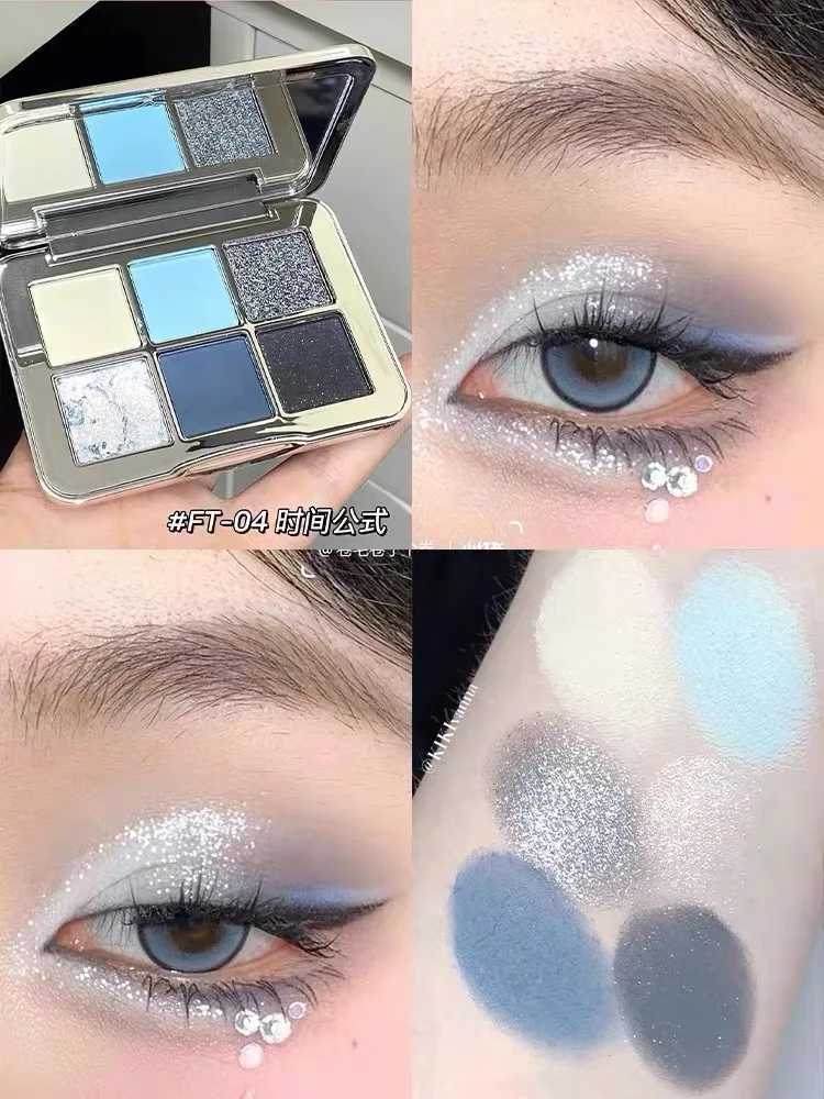 Shedella 6 Color Eyeshadow Plate Shimmer Matte Pearlescent Blue Green Purple Color Cool Snow Iceberg 2023 NewXJ250520