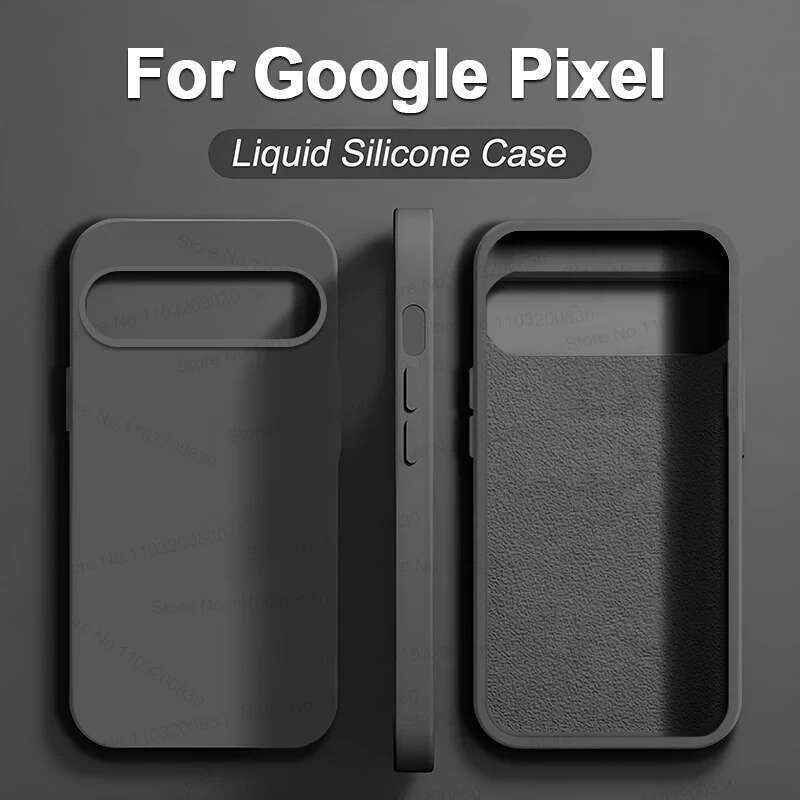 Pixel 9 XL New Liquid Silicone Case For Google 8 7 6 Pro 7A 6A Lens Shockproof Phone Cases Bumper Soft Back Cover