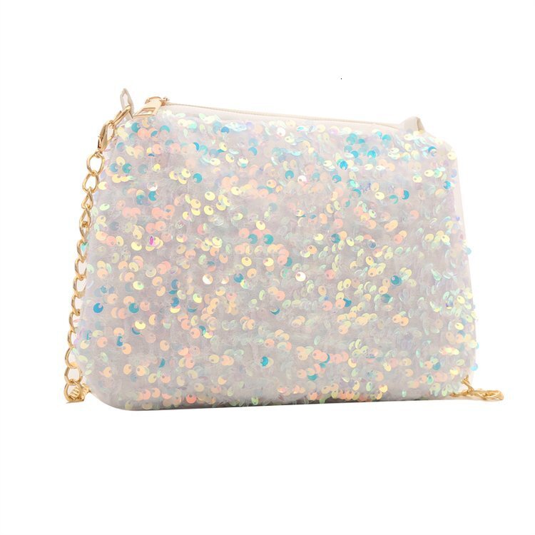 High quality brand high-quality new style sequins 2025 niche texture single shoulder temperament simple chain small square bag free delivery designer 