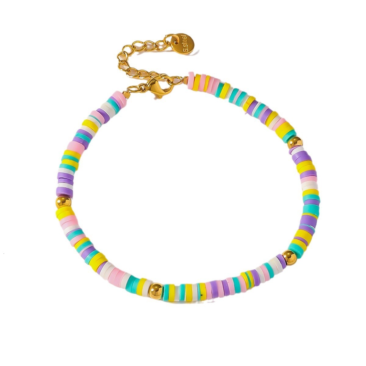 ceramic rice bead freshwater pearl bracelet, fashionable and cute beach style bracelet