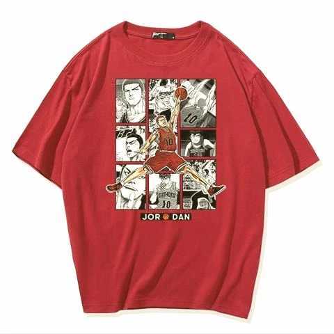 SLAM Short SLeeve T-Shirt Mens Sakuragi Hanado Manga Basketball Sports Summer Student Cotton T-Shirt on ClothesXJ250520