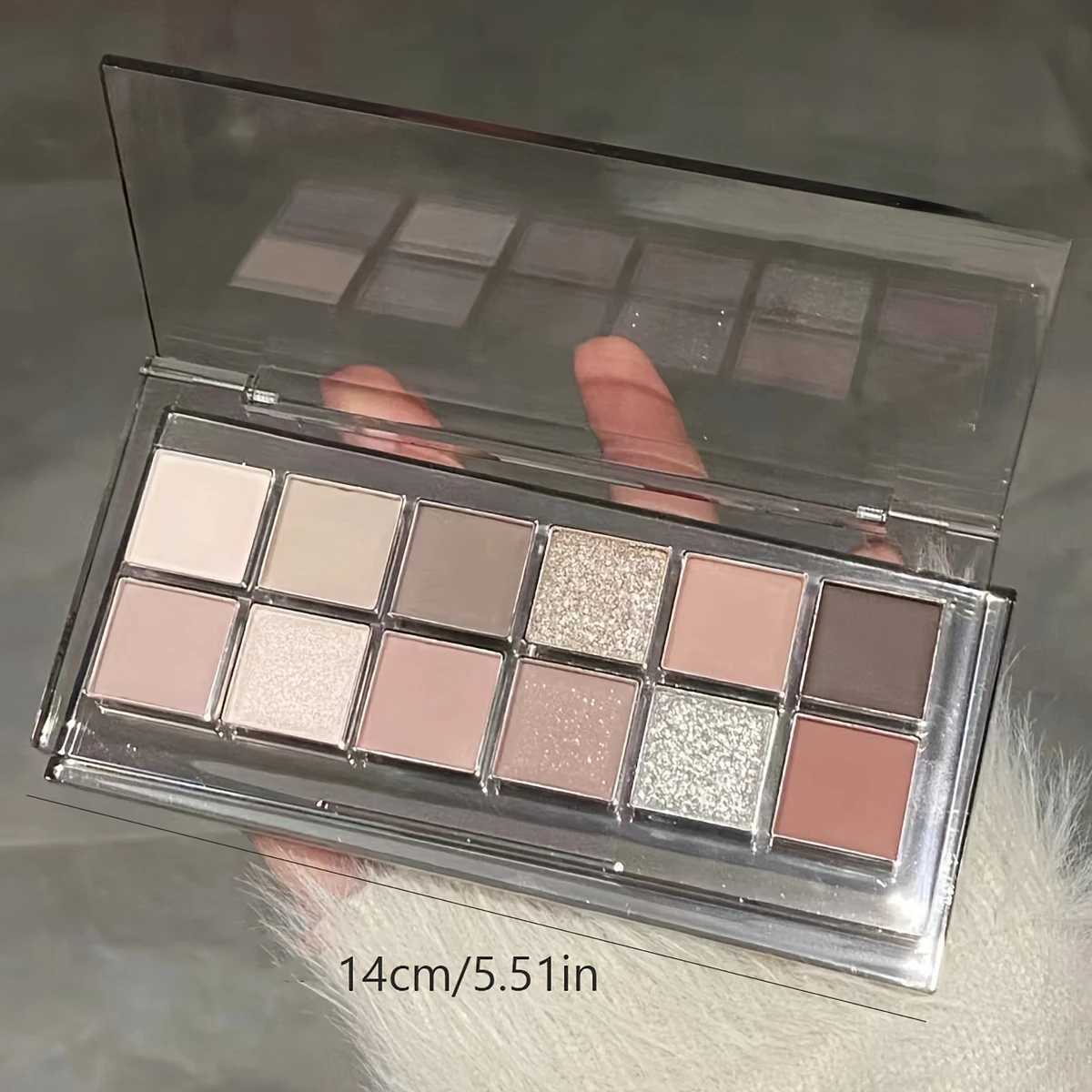 12 Color Eyeshadow Palette Shimmer and Matte Nude Tones Versatile Daily Makeup Shades Long-Lasting Color DisplayXJ250520
