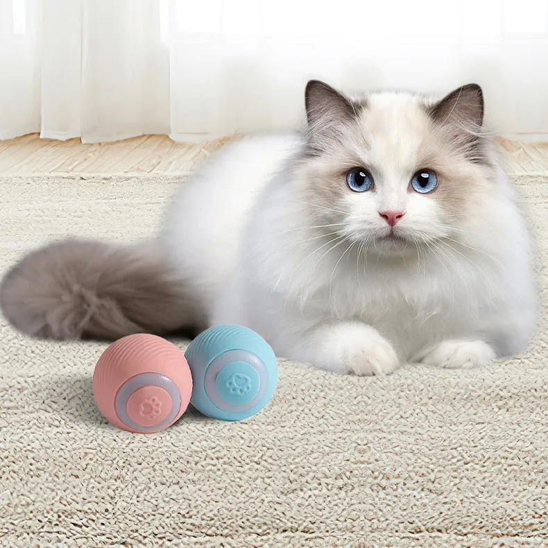 Automatic teaser ball cat toys relieve boredom self high teaser cat stick smart rolling ball pet toys