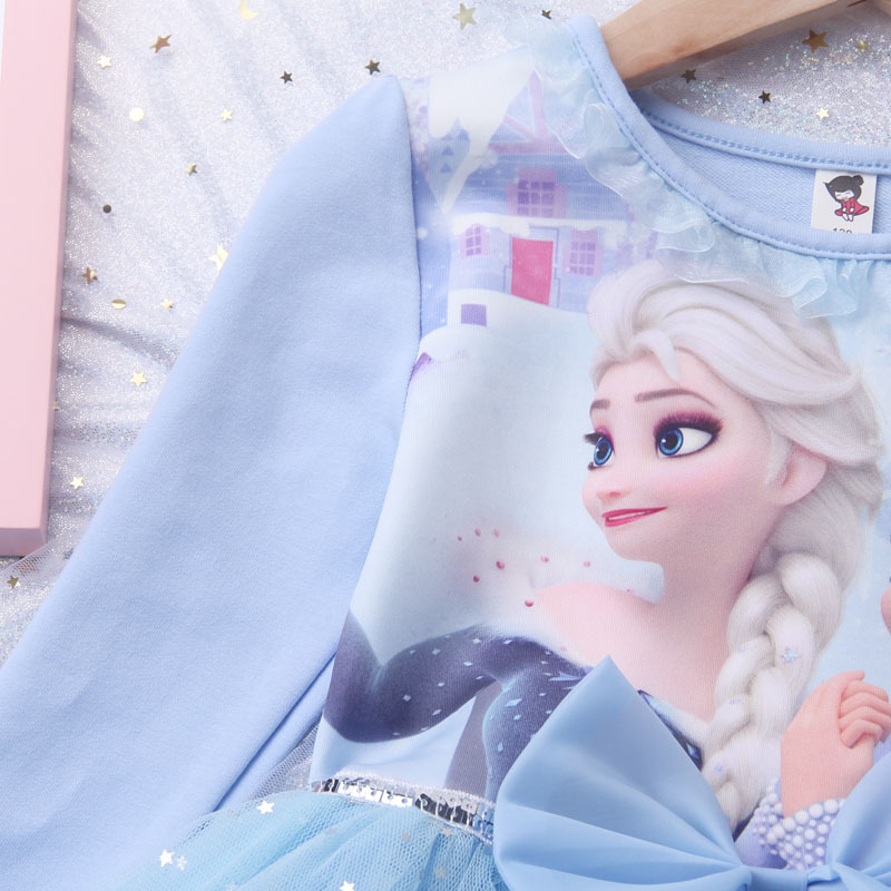 DISNEY kids designer clothes Frozen princess dress kids clothes Elsa Baby pure cotton clothes children's puffy tulle dress birthday dress.