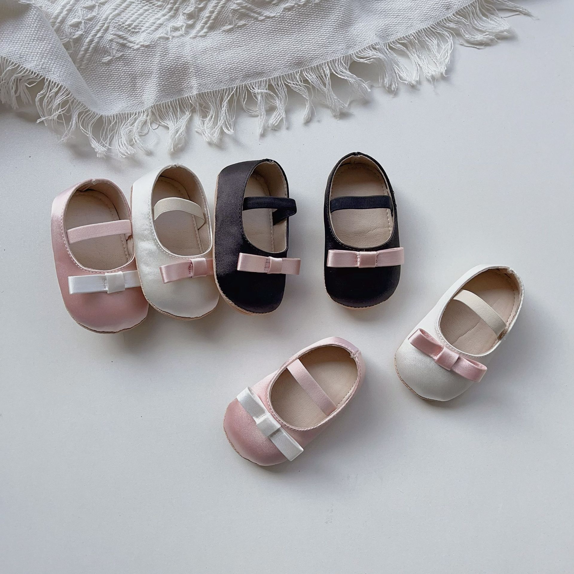 Ddmyshoesvip New Spring And Autumn Baby children's shoes Cloth For Women Soft Soled Slip Step Front Shoes Butterfly Knot Anti Falling Heel Prince