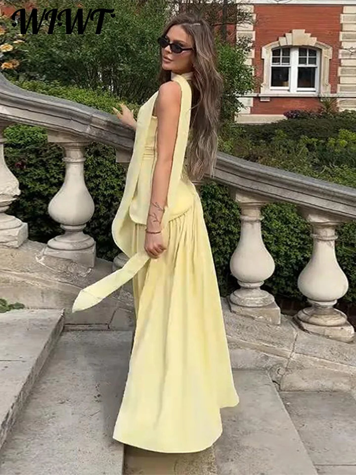 Fashion Patchwork Split Strapless Dress Womens Elegant Sleeveless Backless Long Dress 2025 Summer Lady Evening Party Robes 250519