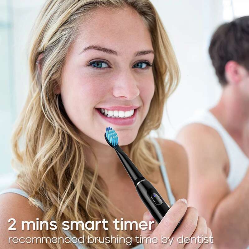 SEAGO Sonic Electric Toothbrush Rechargeable 4 Modes with 3 Replaceable Brush Heads 2 Min Smart Timer Portable for Travel Gift