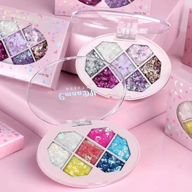 CmaaDu 7-Color Glitter Eyeshadow Tray Pearl Effect Highlighter Waterproof Long-Lasting Easy Apply for Stage Performance W250520