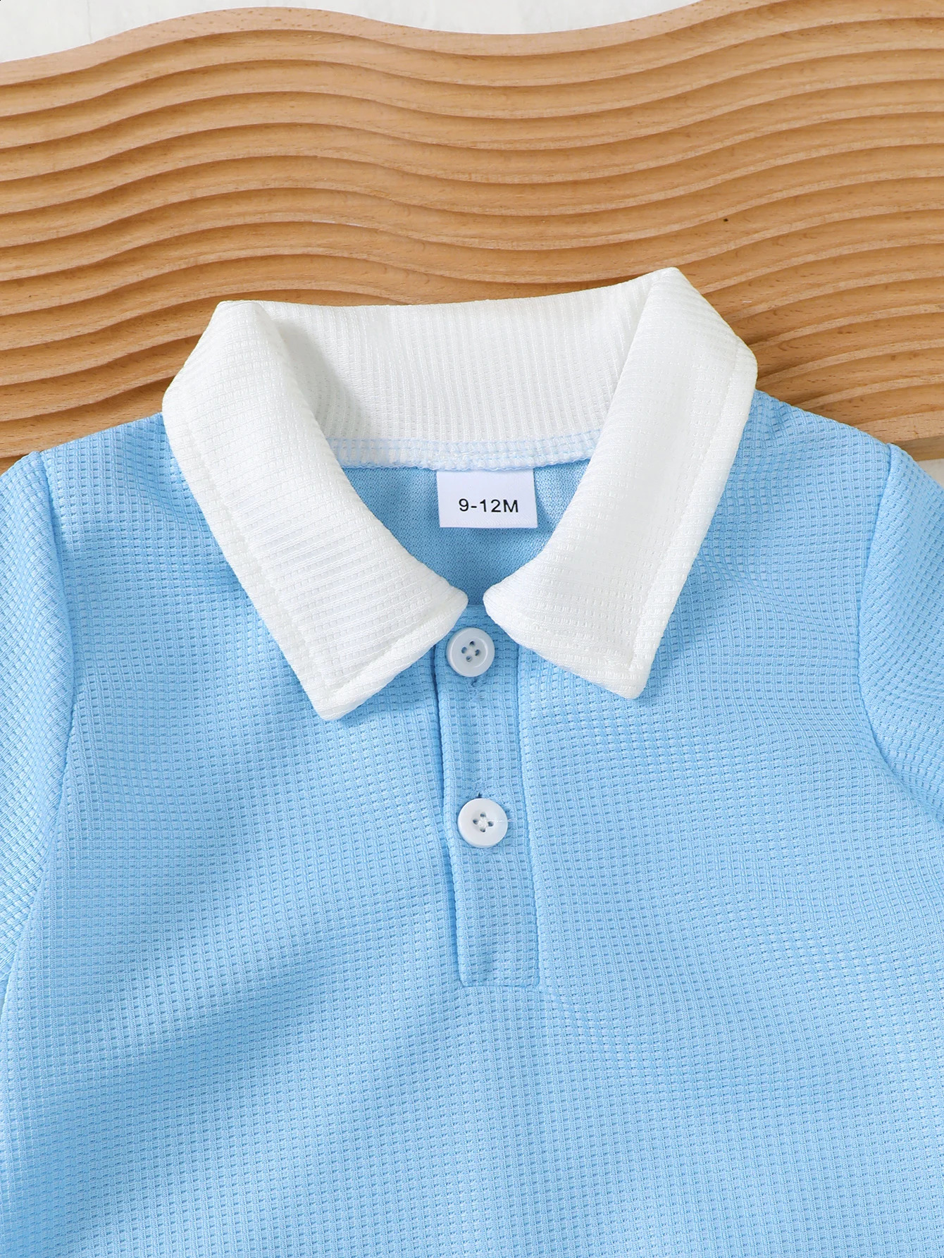 Summer Preppy Baby Boys Light Blue Matching Suit Polo Lapel Short Sleeve Pocket Shorts Two-Piece Set 250519
