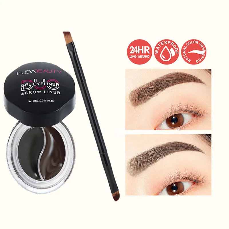 Two-color Long-lasting Super Waterproof Eyebrow Cream Sweat-proof Tinted Eye Brow Gel Brown High Pigmented Makeup Women Cosmetic 250515