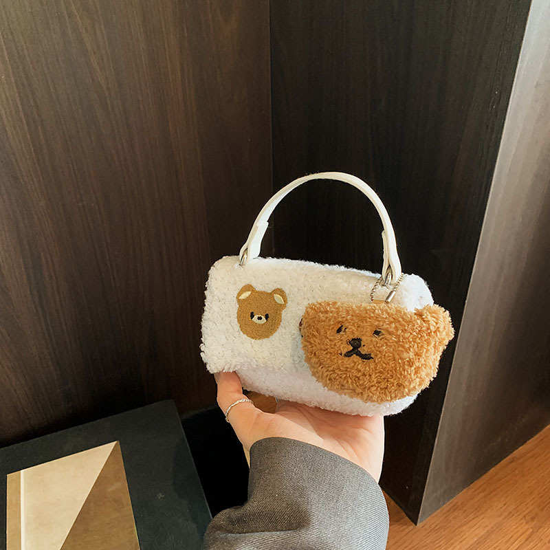Free Delivery Designer Bag Cute Cartoon Plush Small Square For Women In Spring 2025 New Fresh Sweet Shoulder And Stylish Crossbody Luxury Bag8520
