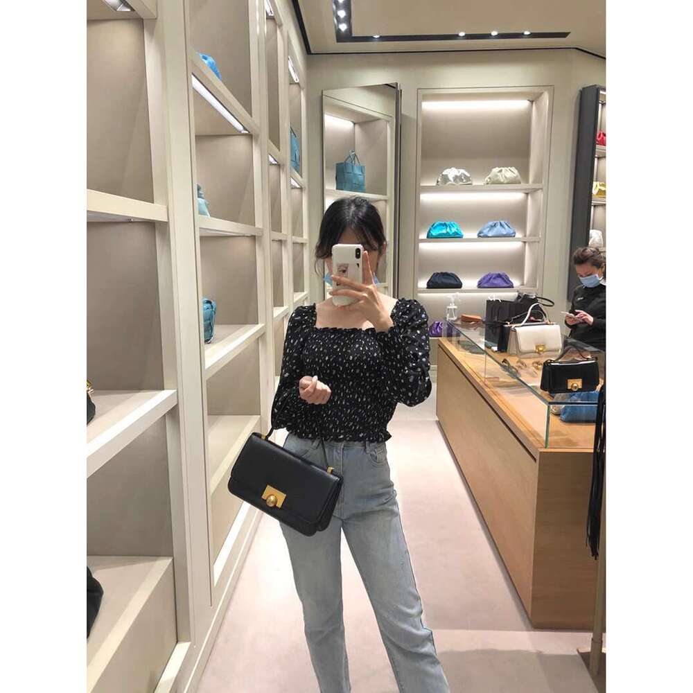 yuan Underarm Tofu Box Cowhide Shoulder Strap Small Square Genuine Leather Wine God Bag