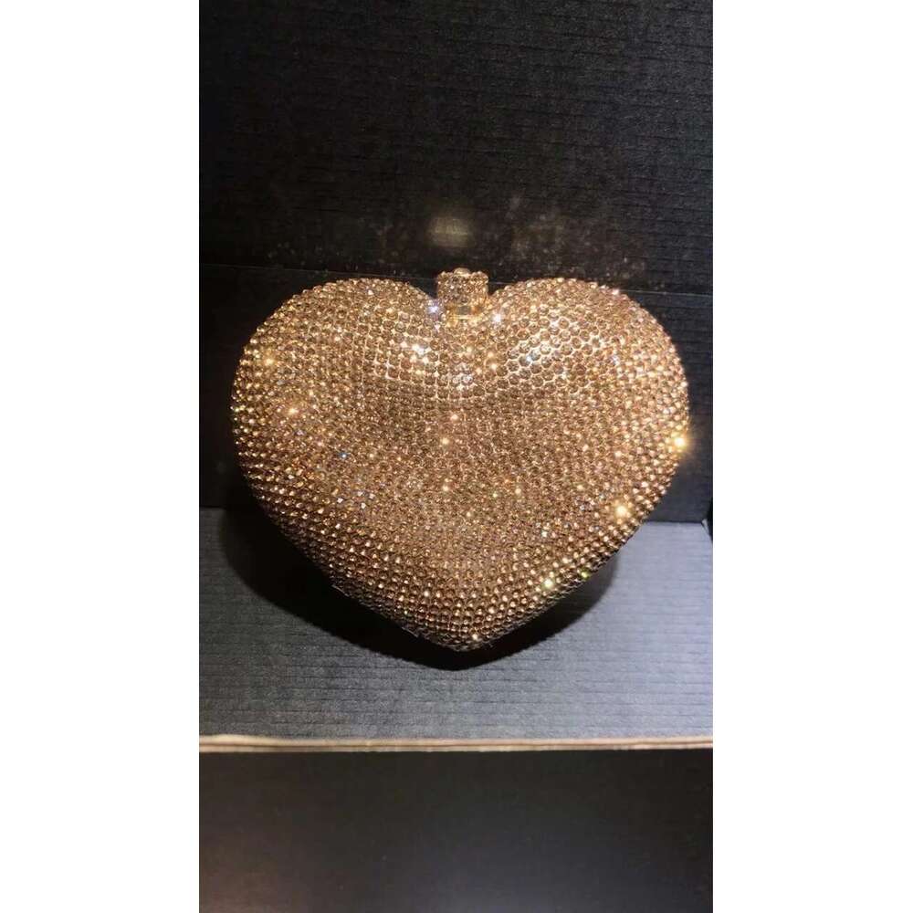 Heart Shaped Crystal Evening Clutch Bag Women Designer Rhinestones Purses And handbag Wedding Party Stones Day Clutches