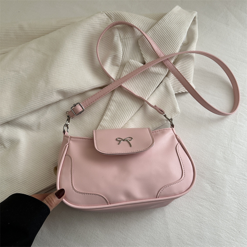 Free Delivery Designer Bag Bow Underarm Women's New 2025 Fashionable Texture Casual Shoulder Crossbody Small Square Luxury Bag