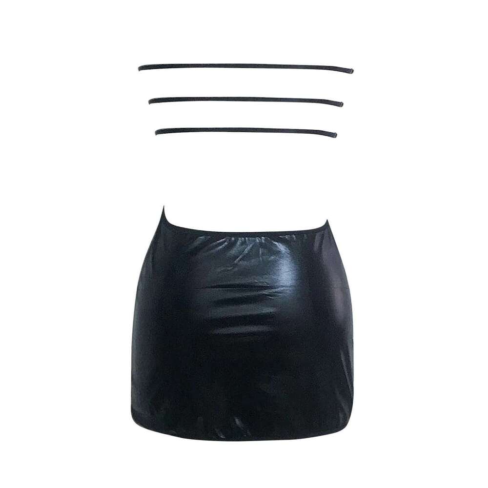 Bodycon Leather Dresses For Women Sexy Lingerie Hot Off Shoulder Strapless Short Ladies Night Club Dress Vestidos