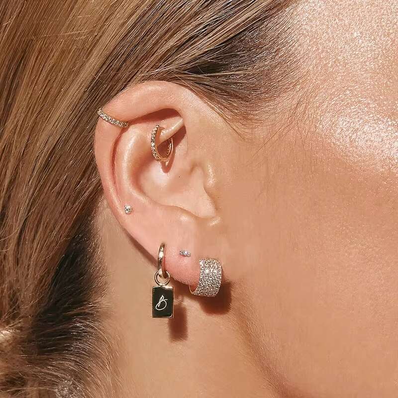 Fashionable sterling sier exquisite jewelry, women's gold-plated zircon bridal earrings, girls' earrings