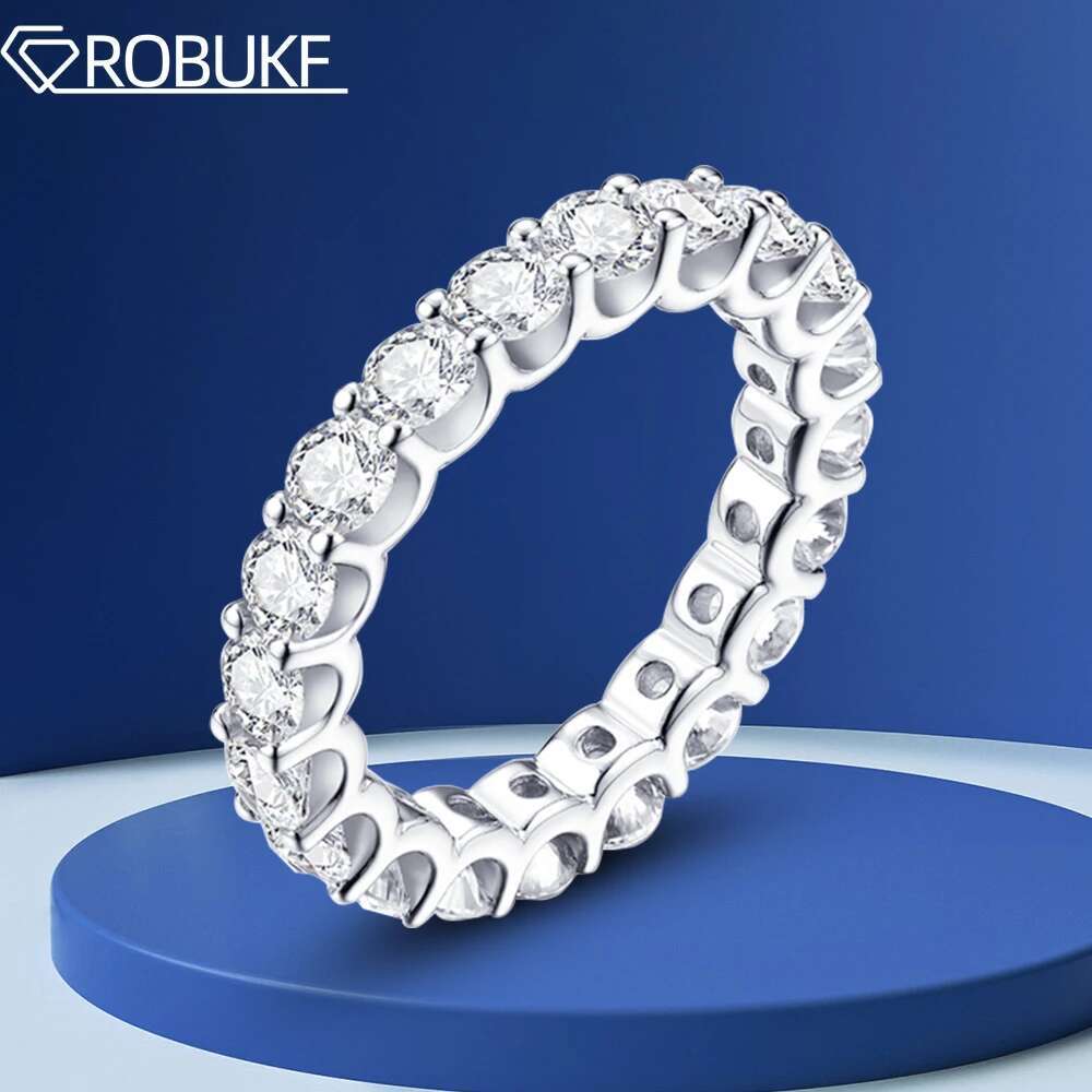 2mm/3mm D Color Moissanite Ring for Woman 925 Sterling Silver Plated 18k White Gold Wedding Band Jewelry With GRA Certificate