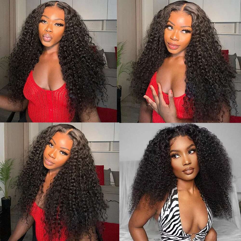 250 Density Deep Wave 13x6 13x4 HD Frontal 30 Inch 360 Full Lace Front Kinky Curly Glueless Human Hair Wig