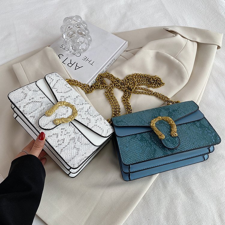 Free Shipping Designer Bag Vintage Snake-Print Crossbody Bag - Trendy Summer Underarm Shoulder Bag for Women, Versatile Chain Strap Purse 2025