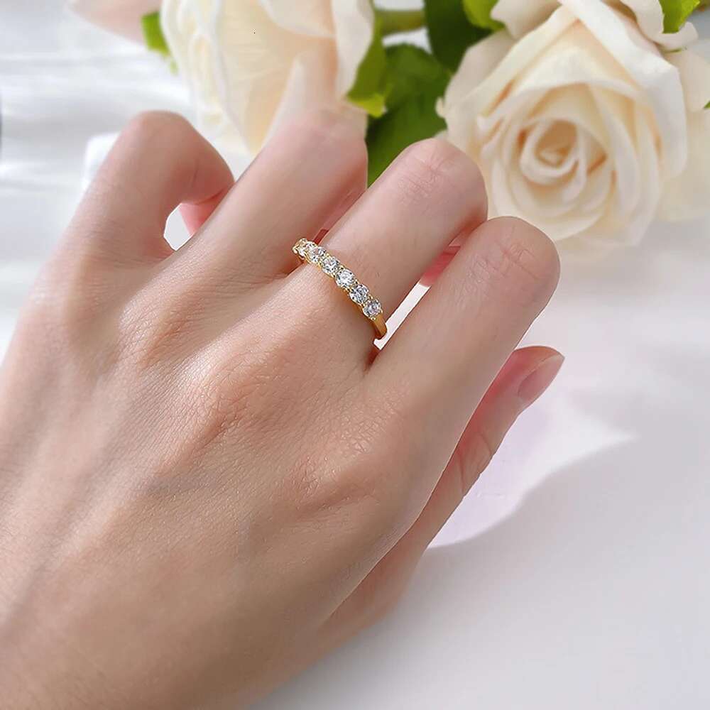 3mm D Color Moissanite Ring For Women Men Sparkling Diamond 925 Sterling Silver Plated 18K Gold Wedding Eternity Band with GRA