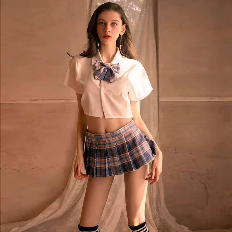 Zimei Cute Style New Sexy JK Uniform Women's Hot Sailor Suit Pleated Short Skirt Set Hole Decoration Light Control Dress