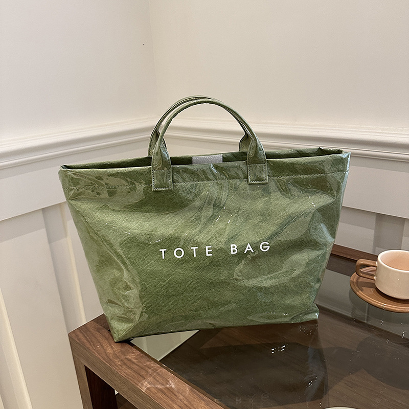 Fashion DuPont for Women 2025 New Commuter Large Capacity Kraft Paper Handbag Shopping Bag Trend